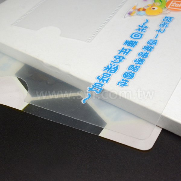 A4單層L夾-彩色印刷局部白墨-PP材質L型資料夾-加名片袋