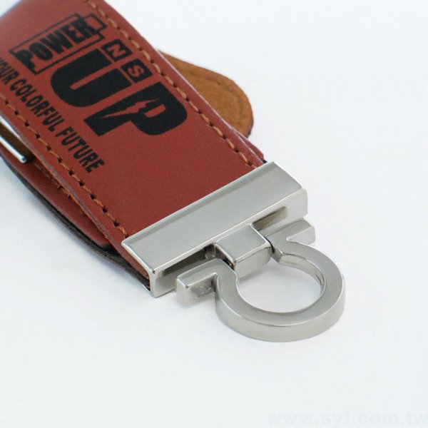 鑰匙圈皮革隨身諜-金屬加皮革材質隨身碟-可加LOGO客製化印刷