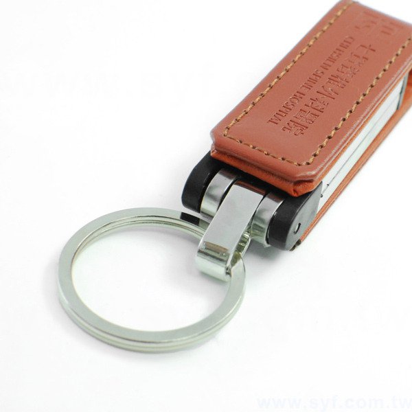 皮製隨身碟-鑰匙圈禮贈品USB-金屬環皮革材質隨身碟-客製隨身碟容量-採購訂製印刷推薦禮品_7