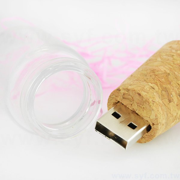 環保隨身碟-木製禮贈品USB-玻璃軟木塞造型隨身碟-客製隨身碟容量-採購訂製印刷推薦禮品