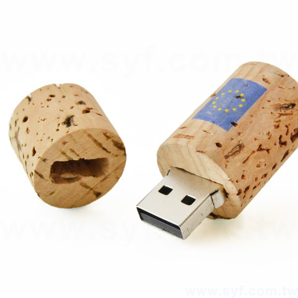 環保隨身碟-原木禮贈品USB-軟木塞造型隨身碟-客製隨身碟容量-採購訂製印刷推薦禮品
