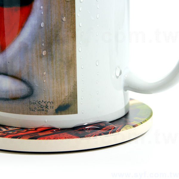 圓形陶瓷杯墊-止滑吸水杯墊-可客製化印刷LOGO