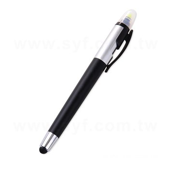 觸控筆-按壓式原子筆附螢光筆-採購客製印刷贈品筆-可印刷logo_0