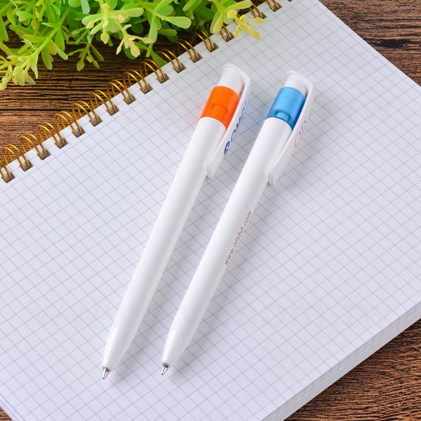 廣告筆-造型白透明桿單色原子筆