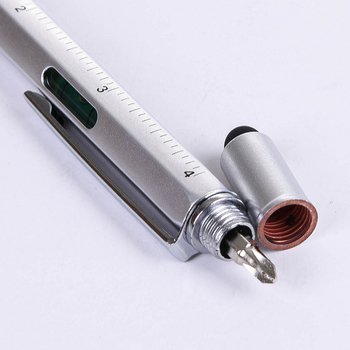 觸控筆-旋轉式測量尺-塑膠筆管原子筆可印刷logo_7