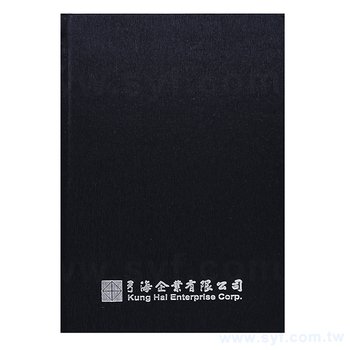 筆記本-尺寸25K黑色柔紋皮精裝硬殼-封面燙印-客製化記事本-推薦款_0