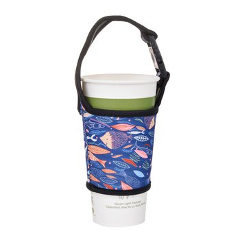 杯套-輕巧攜帶手提飲料花色潛水布杯套-無客製化印刷_2