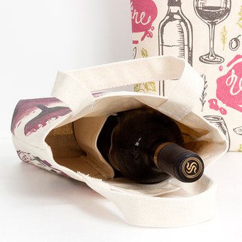 帆布紅酒袋-2瓶裝 本白有底-雙面彩色印刷_2