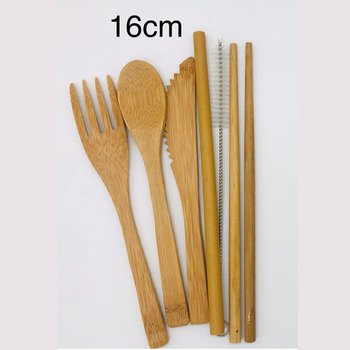 竹木製餐具6件組-筷.叉.匙.刀.吸管.刷子-附帆布套收納袋_1
