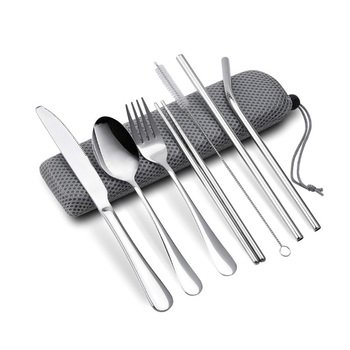 不鏽鋼餐具7件組-匙.筷.刀.叉.吸管x2.刷子-附塑膠收納盒.束口收納袋_0