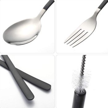不鏽鋼餐具6件組-匙.筷.刀.叉.吸管.刷子-附塑膠收納盒.束口收納袋_9