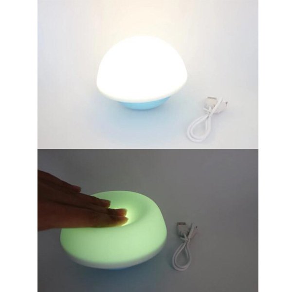 彩色魔菇造型拍拍燈-矽膠LED小夜燈_3