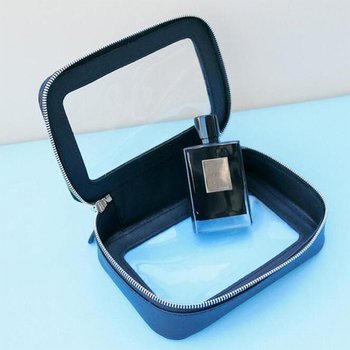 透明拉鍊盥洗包-兩件組PVC+PU皮革化妝包_0