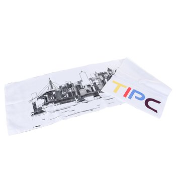拉鍊式毛巾-28x98cm長型毛巾布-單面單色印刷-企業機關-台灣港務_0