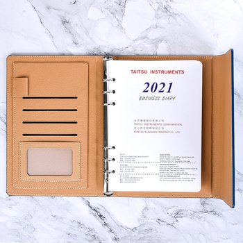25K大理石紋工商日誌-磁扣式活頁PU筆記本-可訂製內頁及客製化加印LOGO_2
