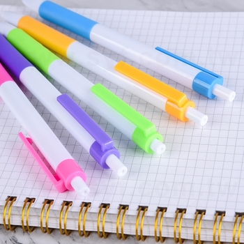 白管彩色膠套原子筆-按壓式廣告筆-可客製化印刷logo_1