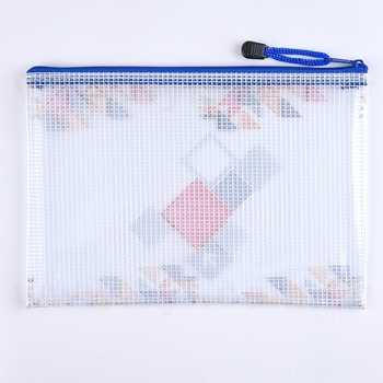 單層拉鍊袋-PVC網格拉鍊材質W24xH17cm-單面彩印-可印刷logo_1
