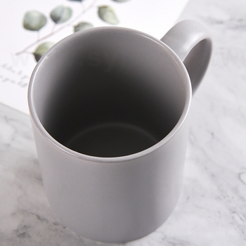 簡約白瓷霧面灰色馬克杯-可客製印刷_1