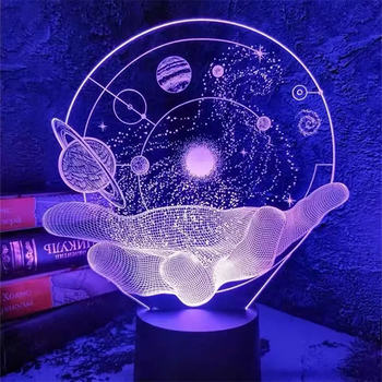 小夜燈-元宇宙LED壓克力3D月亮燈​-療癒客製化禮贈品_0