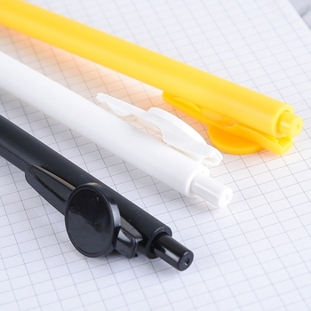 廣告筆-按壓式塑膠筆管廣告筆-圓筆夾磨砂管原子筆_1