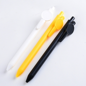 廣告筆-按壓式塑膠筆管廣告筆-圓筆夾磨砂管原子筆_0
