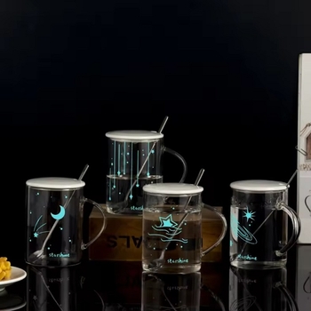 創意星月夜光玻璃杯-咖啡奶茶杯-透明附蓋玻璃杯_2