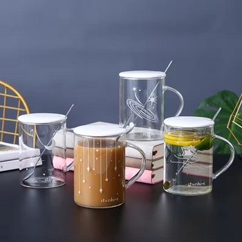 創意星月夜光玻璃杯-咖啡奶茶杯-透明附蓋玻璃杯_4