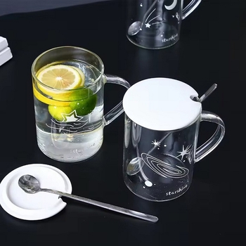 創意星月夜光玻璃杯-咖啡奶茶杯-透明附蓋玻璃杯_5