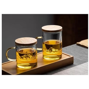 高溫硼矽雙層馬克杯茶水分離玻璃附杯蓋手柄_3