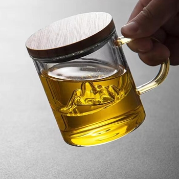 高溫硼矽雙層馬克杯茶水分離玻璃附杯蓋手柄_2