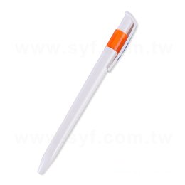 廣告筆-造型白透明桿單色原子筆-二款筆桿可選-工廠客製化印刷贈品筆