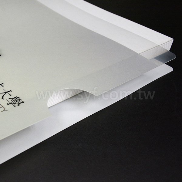 A4單層L夾-彩色印刷局部白墨-PP材質L型資料夾