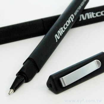 廣告筆-三角噴膠筆管環保禮品-單色原子筆-採購客製印刷贈品筆_3