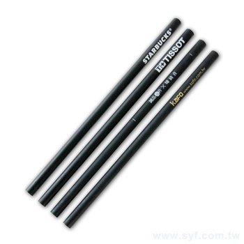 原木鉛筆-消光黑筆桿-圓形塗頭單色廣告筆_0