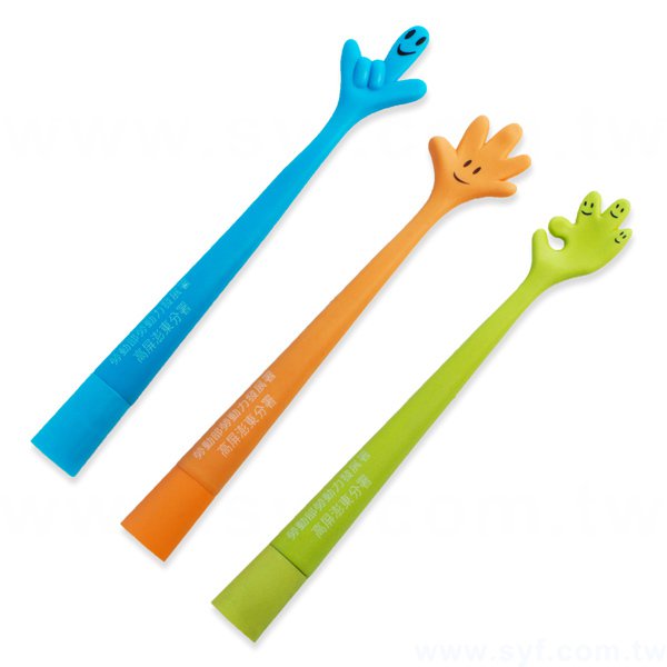 造型廣告筆-手指彎曲筆管環保禮品-單色原子筆-三款筆桿可選-採購批發製作贈品筆_0