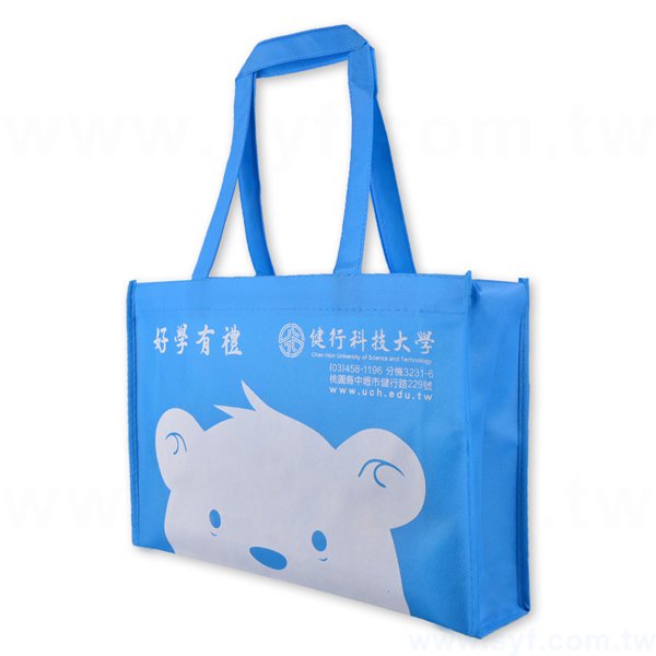 不織布環保購物袋-厚度80G-尺寸W35xH24xD8cm-雙面單色可客製化印刷_0