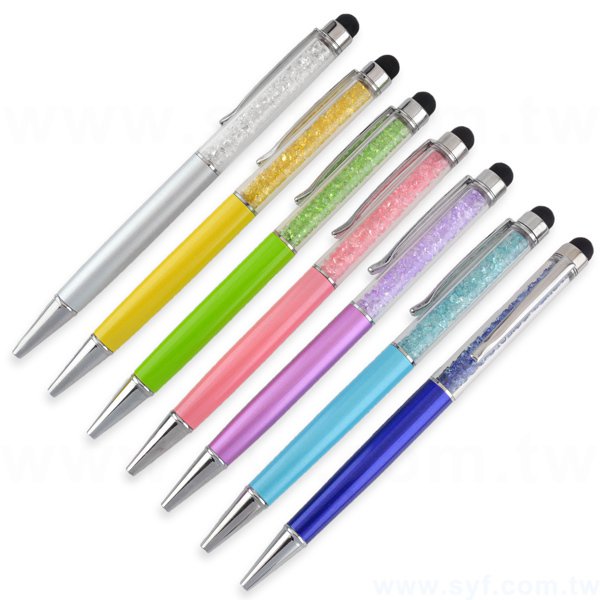 水晶電容觸控筆-金屬廣告禮品筆-多功能觸控廣告原子筆-七款式可選-採購批發贈品筆_0