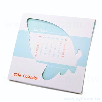 蝴蝶造型桌曆-亮膜紙盒-單面彩色立式桌曆印刷-多款材質月曆卡搭配_0