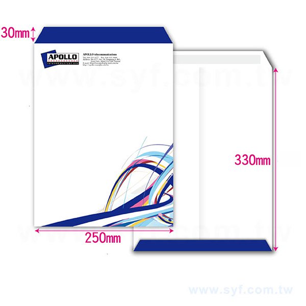 4K中式雙面膠彩色信封w250xh330mm客製化信封製作-多款材質可選-彩色印刷_0