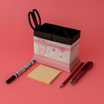 筆筒-䨒膜二格筆筒0.41mm客製化筆座-彩色印刷-辦公收納環保筆筒_6
