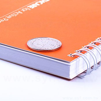 輕色橘彩環裝筆記本-上翻式線圈記事本-可訂製內頁及客製化加印LOGO_4