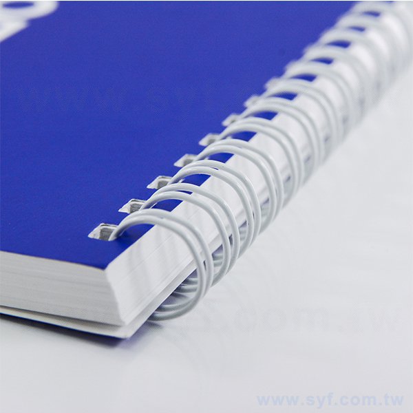 藍色彩印環裝筆記本-上翻式線圈記事本-可訂製內頁及客製化加印LOGO_5