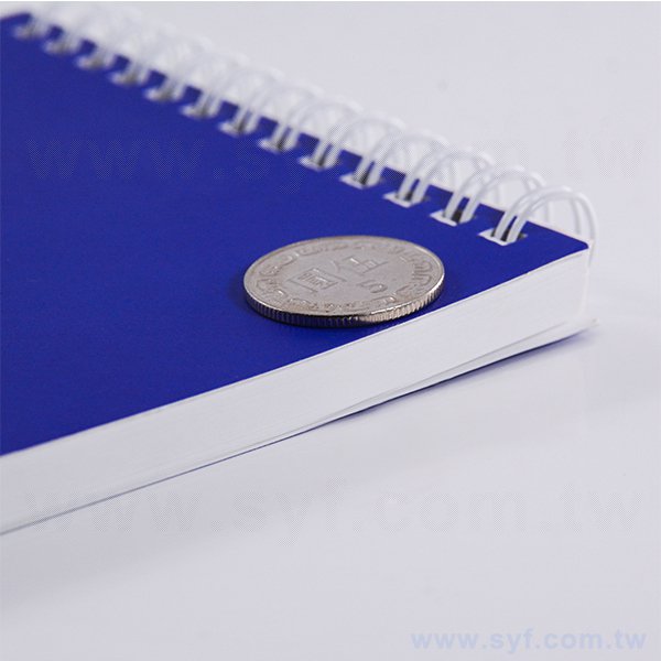 藍色彩印環裝筆記本-上翻式線圈記事本-可訂製內頁及客製化加印LOGO_7