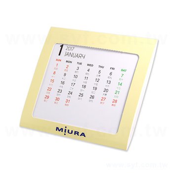 方形圓角桌曆-亮膜紙盒-單面彩色立式桌曆印刷-多款材質月曆卡搭配_0