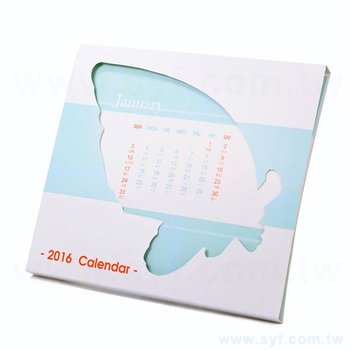 蝴蝶造型桌曆-霧膜紙盒-單面彩色立式桌曆印刷-多款材質月曆卡搭配_0