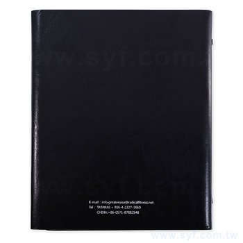 時尚黑質感燙銀工商日誌-三折式磁扣活頁筆記本-可訂製內頁及加印LOGO_1