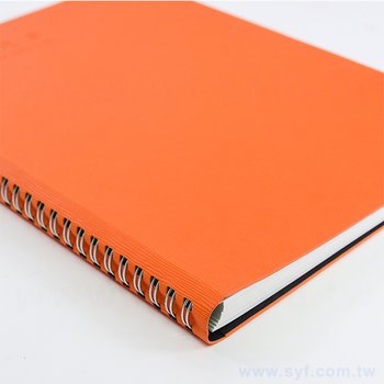 16K活力橘皮革環裝筆記本-烙凹燙印封面線圈記事本-可客製化內頁與LOGO_4