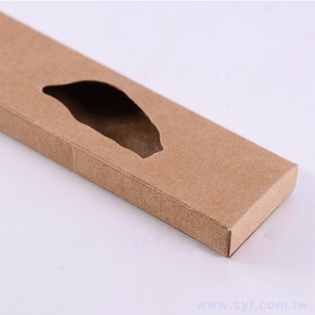 牛皮材質開台灣窗禮品筆盒-環保包裝盒-可客製化加印LOGO_1