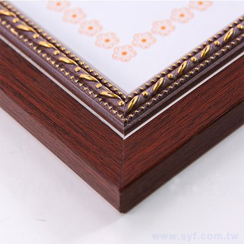 獎狀框-學校獎狀證書木框製作-604紅褐色PVC證書框_1