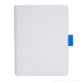 25K素白典雅工商日誌-藍白撞色磁扣活頁筆記本-可訂製內頁及客製化加印LOGO_1